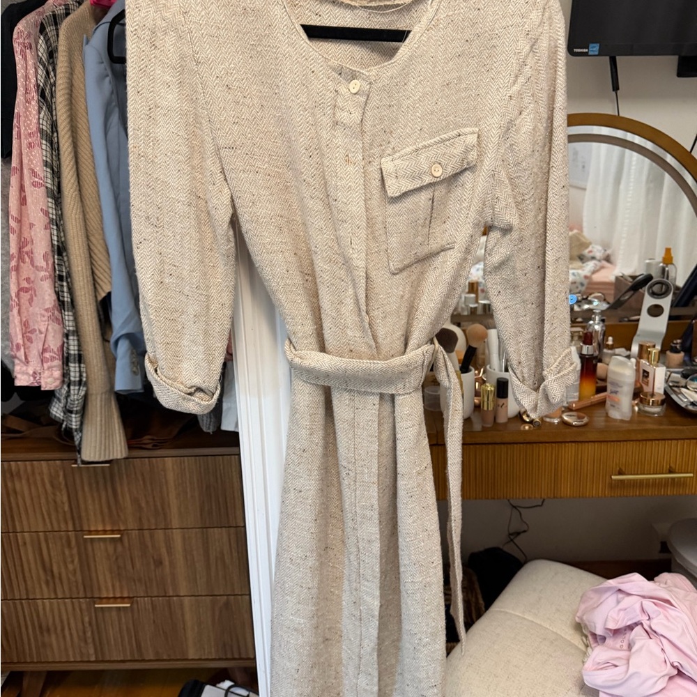 Orite vintage oatmeal soft cotton dress